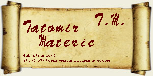 Tatomir Materić vizit kartica